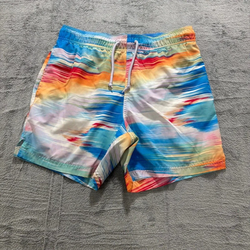 George M Multicolor‎ Swim Trunks Mens Festival Casual Beach Shorts